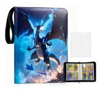 HSHHOOM 4 Pocket Card Binder, Card Collection Book with 50 Pages 400 Pockets, Portable Waterproof PU Card Binder Folder, for Christmas Birthdays Children's Day Thanksgiving