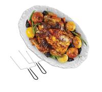 HSHQING 17" Ceramic Turkey Platter with Turkey Forks & Lifter Set - Large Fall Harvest Serving Tray for Large Meats & Holiday