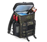 HSHRISH Cool Bag Backpack, Double Layer Insulated Large Tactical Cooler Backpack for Men Adults Waterproof Leakproof Durable picnic cool bag for Men Work Hiking Travel Camping Picnic, 30L Black camo