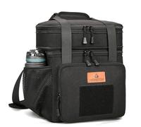 HSHRISH Large Insulated Lunch Bag for Man, Double Layer Insulated Large Cooler Bag for Men Adults Waterproof Leakproof Durable Lunch Bag for Work Outdoor Picnic Camping Day Trips 22L, Black