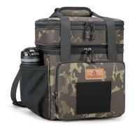 HSHRISH Large Insulated Lunch Bag for Man, Double Layer Insulated Large Cooler Bag for Men Adults Waterproof Leakproof Durable Lunch Bag for Work Outdoor Picnic 15L, Black Camo