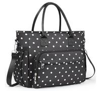 HSHRISH Lunch Bags for Women,12L Insulated Lunch Bag for Women Adults with Adjustable Shoulder Strap and Bottle Holder, Womens Lunch Bag for Work,Picnic,Camping,Beach.Black&White Spots