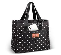 HSHRISH Lunch Bags for Women, Insulated Lunch Tote Bags15L, Reusable Waterproof Leakproof Cooler Bag, Large Adjustable Shoulder Bag for Adults Work Shopping Picnic Beach Outdoor, Black