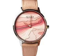 HSHTTKL Birthday Present Creative Dial Design Watch, Wrist Watch with PU Leather Strap, Clock Dial Analog Quartz Watch Girls Gift Clothing Accessories