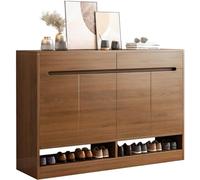 HSHTTKL Shoe Storage Cabinet Wooden Shoe Cabinet, Pull-out Storage Space, Storage Cabinet with Grooved Handles, Shoe Rack Organizer with Adjustable Shelves Shoe Organizer