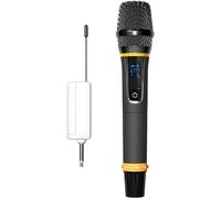 HSHTTKL UHF Wireless Microphone Metal Dynamic Handheld Mic with Rechargeable Receiver Multifunctional Microphone with LED Display