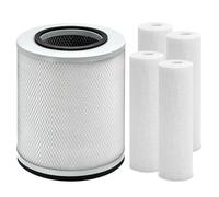 HSIAMEN Replacement Filter Compatible with Austin Air Healthmate Junior HM200 HM205 Air Purifier, 4 White Pre-Filters, Fiberglass, 1-Pack, 10.63x10.63x12.4 in