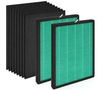 HSIAMEN Replacement Filter Compatible with Coway Airmega 150 Air Purifier, Compared to Part AP-1019C-FP, 2 H13 True HEPA with 4 Carbon Pre-filter, Green 2-Pack