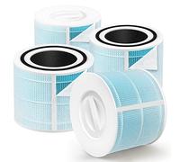 HSIAMEN Smoke Remover Filter Compatible with Levoit Core 300 & PuroAir 240 Air Purifier,4-in-1 H13 True HEPA Core 300S P350 Core300-P Filters, Fit Part# Core 300-RF-SR P350-RF, Blue 4-Pack