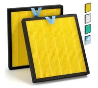 HSIAMEN Vital 100S-RF-PA Pet Filter Compatible with Levoit Vital 100S Replacement Filter for Smart Air Purifier Vital-100S, LRF-V102-YUS H13 True HEPA Filter, Yellow 2-Pack