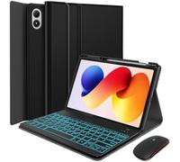 HSIAOZ Backlit Keyboard Case for Xiaomi Redmi Pad 2 Pro 12.1 Inch 2025 Tablet with Mouse, 7 Color Backlight Detachable Wireless Keyboard with PU Leather Folio Case for 12.1” Redmi Pad 2 Pro 2025
