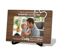 HSIASHENG Father Daughter Gifts 4x6 Picture Frame, Dad Gifts for Christmas Photo Frame, You Are Her Daddy She Is Your Little Girl Picture Photo Frames 4"x6"for Desk Tabletop Display Decorations