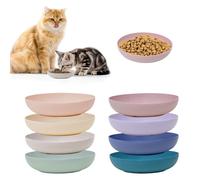 HSIGIO 8 Pack Cat Bowls Whisker Friendly, Cats Food and Water Bowl, Durable Wide Wheat Straw Pet Feeding Dishes Plate for Indoor Outdoor Cats