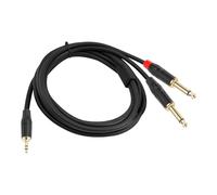 Hsioluted Stereo 3.5mm to 2x 6.35mm Cord Y Splitter Adapter Cable Compatibility with Mixer and Amplifiers 1m / 2m / 3.0m Avaliable Gold Plated Connector