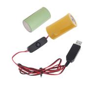 Hsioluted USB 5V2A to 1.5-6V1A LR20 D Battery Elimination Line Power Cord with Switches for Bathroom Scales/Flashlights Bathroom Scales