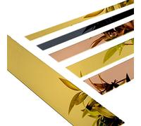 HSIRYAOHD 3.2ft Flexible Metallic Wall Molding Trim Decor Trim Self Adhesive Molding Trim Wardrobe Vibrant Mirror Like Wall Ceiling Floor Cabinet Tile Edge Mouldi(Size:Width 6cm/2.