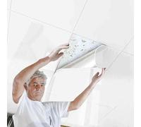 HSIRYAOHD Ceiling Tiles Panels coving White Peel and Stick Ceiling Tiles, Sturdy Ceiling Cladding Panels for Interior Wall Decor/Covering Cracks & Stains, Decorative PVC Panel Top