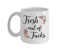 HSIRYAOHD Fresh Out of Fucks, Coffee Mugs, Mature, Zero Fucks, Fresh Outta Fucks, Fuck, Mature Mugs, Zero Fox Given, Fuck, Funny Mugs, Sarcastic Mugs 11 Oz