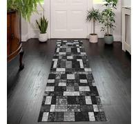 HSIRYAOHD Grey Carpet Runner Rug for Entryway Hallway Hall, Non Slip Door Mat 1m 1.5m 2m 2.5m 3m 3.5m 4m 4.5m 5m 5.5m 6m Modern Geometric Long Carpets (Size : 80×300cm/2.6ft×9.8ft)