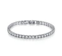 hsiyyecg Cluster Tennis Bracelets for Women 18K White Gold Round Cubic Zirconia Classic Slider Bracelet Fashion Jewelry Wedding Gift Size 6.5-7.5 Inch, small, Gemstone, Cubic Zirconia