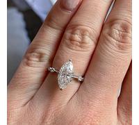 hsiyyecg Minimalist Simulated Diamond Ring Engagement Ring for Women Marquise Cut Cubic Zirconia Wedding Band Cubic Zirconia Promise Anniversary Ring Size 6-10, US Code 10