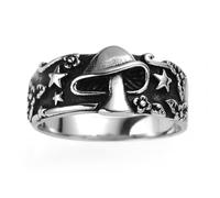 hsiyyecg Vintage Personality Ring Mushroom Star Flower Mystic Rings for Women Man,Fashion Ring Stainless Steel Leaf Band Sizes 6-13(12)