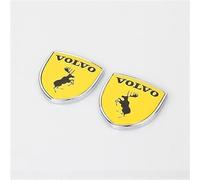HSJKU 2 PCS 3D Metal Car Sticker for Volvo R design xc60 v60 s60 v40 v50 s40 s80 c30 xc40 xc70, Badge,Car Emblem,3D Metal Logo Decals,Emblem Sticker,Automotive Exterior Accessories,Yellow