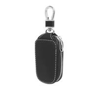 HSJKU Car Key Case for Ford Focus MK4 2018-2024, Car-Key Protector Bag, Metal Hook Leather Key-Case, Portable Key Case for Men Women,Black
