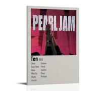 HSJKU Pearl Jam Ten 1991(1) Poster Wall Art Canvas Cover Vintage Aesthetic Poster Decorative Painting for Living Room Bed Room 12x18inch(30x45cm) Frame-style