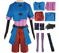 HSJZBQSM Arcane-jinx Cosplay Costume with Wig Full Set Halloween Jinx-arcane Cosplay Costumes for Women Set (Blue, S)