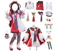 HSJZBQSM Hu Tao Cosplay Costume with Wig Full Set Halloween Genshin Impact Cosplay Costume Set (Red, XL)