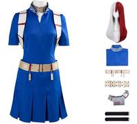 HSJZBQSM My Hero Academia Cosplay Shoto Todoroki Costume With Todoroki Wig Uniform Suit Mha Cosplay Halloween (Blue+Wig, L)