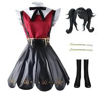 HSJZBQSM Needy Girl Overdose Cosplay Costume with Wig KAngel Cosplay Dress Ame Chan JK Uniform Full Set (Red 2, S)