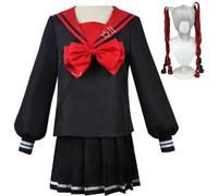 HSJZBQSM Needy Girl Overdose Cosplay Costume with Wig KAngel Cosplay Dress Ame Chan JK Uniform Full Set (Black 2, XL)