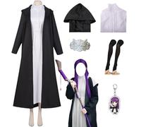 HSJZBQSM nime Frieren Cosplay Dress with Wig Set Halloween Party Frieren at the Funeral Cosplay Costume (Black, M)
