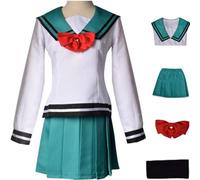 HSJZBQSM Teruhashi Kokomi Cosplay Costume Green Uniform School Uniform Set Kusuo Cosplay Halloween Party (Women, XL)