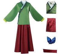 HSJZBQSM The Apothecary Diaries Cosplay Costume Maomao Cosplay Green Top Red Skirt Suit Halloween Party (Green, XS)