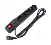 HSK DATA ACAR-F5-IEC-3M-BLACK Plug socket strip