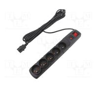 HSK DATA ACAR-F5-IEC-5M-BLACK Plug socket strip