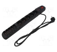 HSK DATA ACAR-S10-1.5M-BLACK Plug socket strip