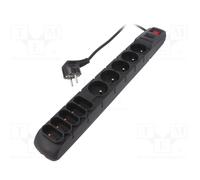 HSK DATA ACAR-S10-5M-BLACK Plug socket strip