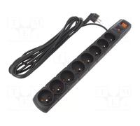 HSK DATA ACAR-S8-5M-BLACK Plug socket strip