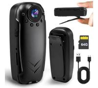 HSKAH Mini Body Camera with Audio and Video Recording -64G POV Camera Action Cam Thumb Size Hands Free Body Worn Cameras - Wearable Camcorder for Work Travel Pet Walk Vlog