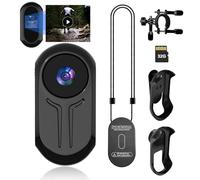 HSKAH Thumb Action Camera, 1080P Mini Wearable Body Worn Cam, Hands-Free POV Recoring, Portable Sports Actcion Camera Helment Mounted for Cycling, Motorcycle Vlogging, 32GB, Black