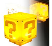 HSKJTT LED Question Mark Lamp, USB Charging Square Block Light Press Night Light Desktop Bedside Decoration Desklamp for Kids Birthday Gift with Gold Coin Sound