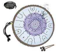 HSKJTT Steel Tongue Drum Percussion Instrument Painted Balmy Drum 13 Inch Handpan Drums for Adult Child Gift Music Healing Yoga Meditation Tool, Painted Purple