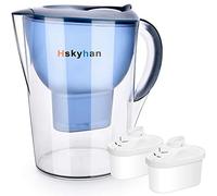 Hskyhan Alkaline Water Filter Pitcher - 3.5 Liters Improve Ph, 2 Filters Included, 7 Stage Filteration System To Purify, Blue Blue