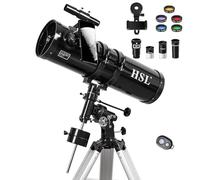 HSL 150EQ Astronomical Reflector Telescope for Adults high Powered,150mm Aperture Professional Telescopes for Adults Astronomy,Comes with 5 Color Filters Set and 3X Barlow Lens Black