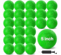 HSLCGF 24 Pcs Dodgeballs 5 Inch Playground Ball Green Kickball Inflatable Rubber Handball Bouncy Dodge Ball with 1 Hand Pump for Outdoors Ball Games Gym Camps Picnic (Green)