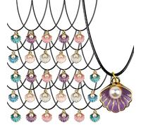 HSLCGF Mermaid Shell Necklace Summer Pink Shell Mermaid Party Gift Decor for Princess Under The Sea Birthday Themed Party, Metal
